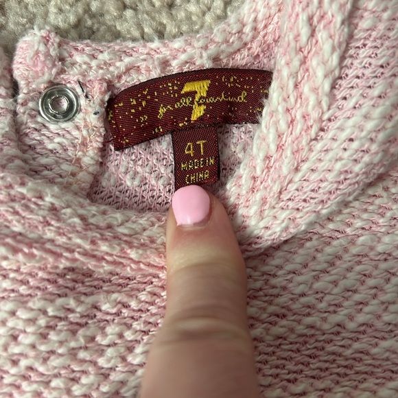 7 For All Mankind Girl Toddler Pink Sweater - Picture 2 of 8